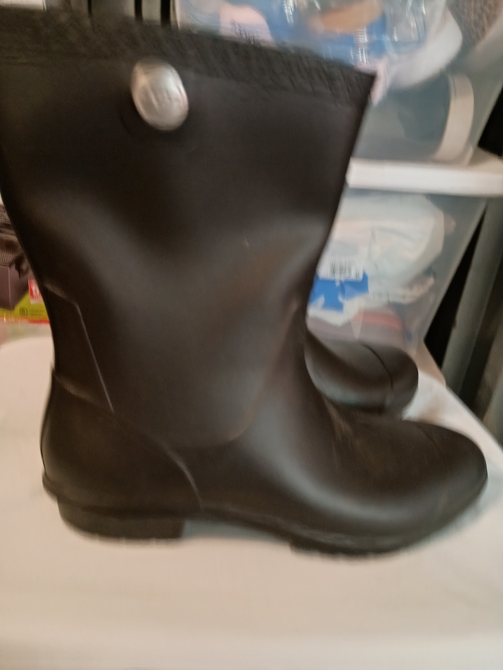 UGG Black Waterproof Rubber Rain Boots